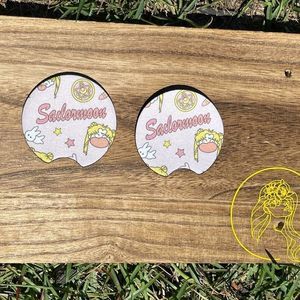 Sailor Moon Light Pink Car Coasters 2 Pack